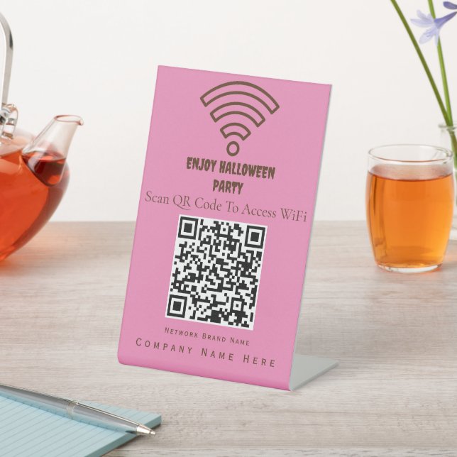 Signe De Table Balayage de code QR Wifi Pour Connecter Violet (In SItu)