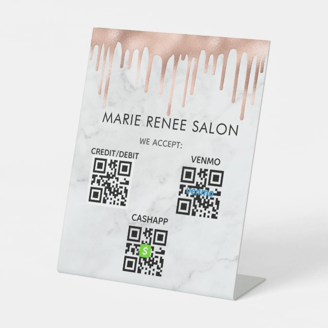 Signe De Table Balayage du code QR sans contact de marbre pour pa (Recto)