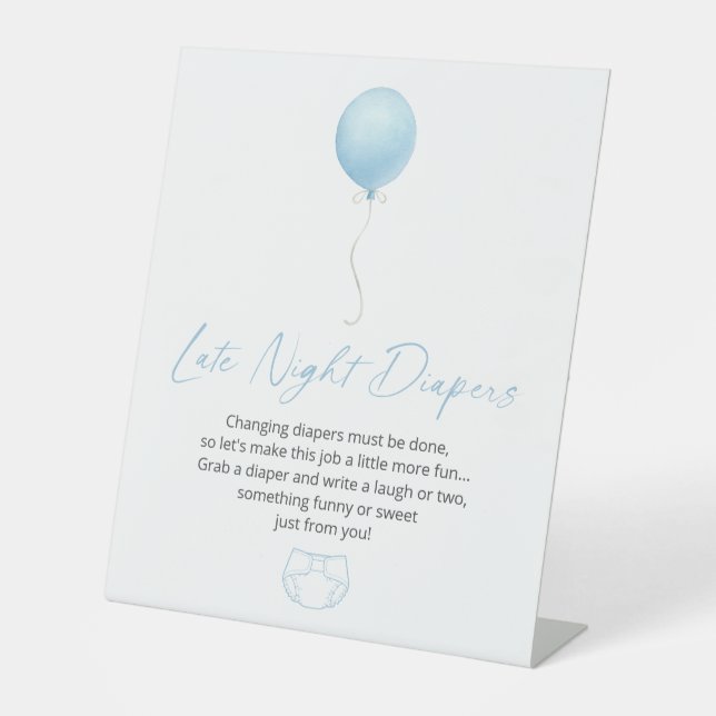 Signe De Table Ballons Bleus Late Night Diapés (Recto)