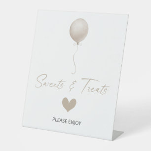 Signe De Table Balloon beige Baby shower sucreries et friandises