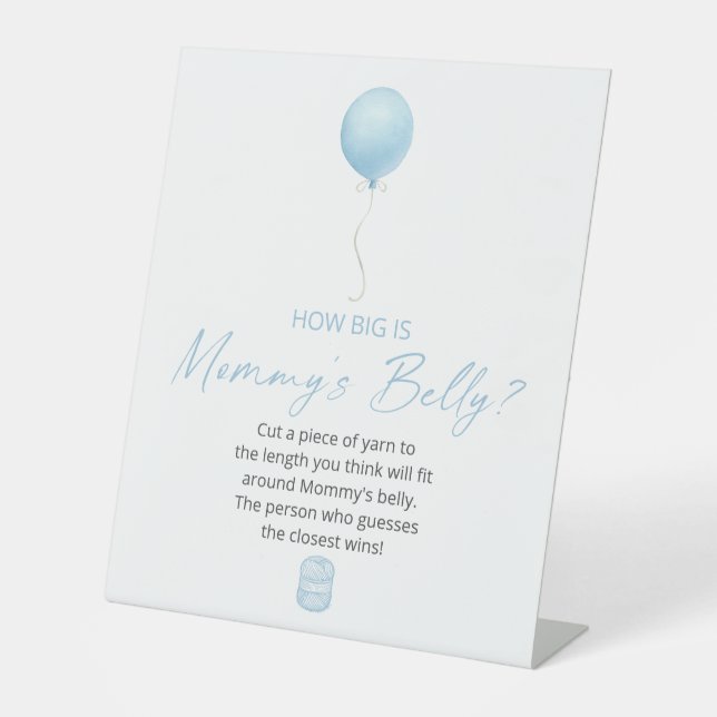 Signe De Table Balloon bleu à quel point le ventre de maman est g (Recto)