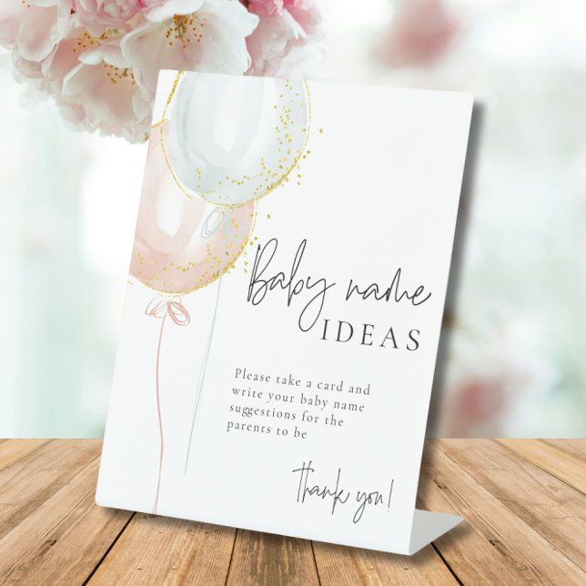 Signe De Table Balloon rose et bleu Genre Révéler les idées de no (Créateur téléchargé)