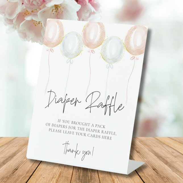 Signe De Table Balloon rose et bleu Sexe Révéler Déchets Raffle (Créateur téléchargé)