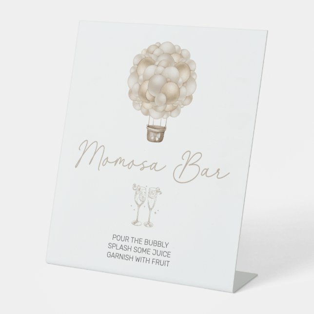 Signe De Table Ballotte Beige Hot Air Baby shower Momosa Bar (Recto)
