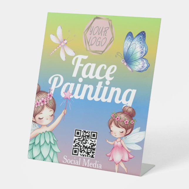 Signe De Table Bannière d'artiste peintre de fées mignonnes (Recto)
