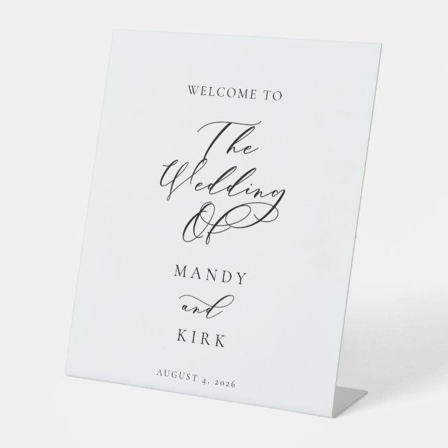Signe De Table Bannière de bienvenue de mariage à l'écriture mini (Recto)