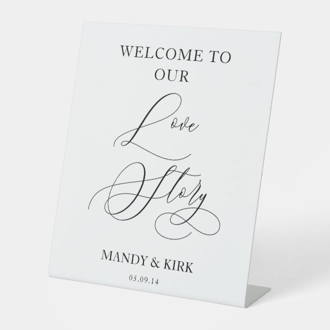 Signe De Table Bannière de mariage Bienvenue dans notre histoire  (Recto)