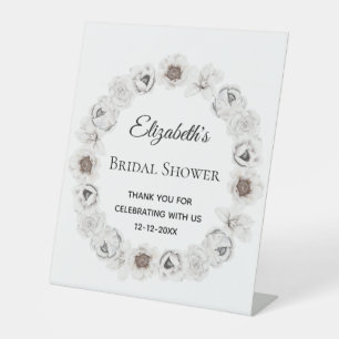 Signe De Table Baño de mariage bohème blanc floral