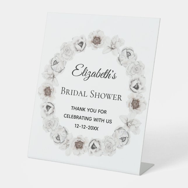 Signe De Table Baño de mariage bohème blanc floral  (Recto)