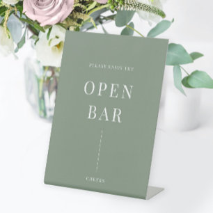 Signe De Table Bar à boissons ouvert pour mariage élégant et mode