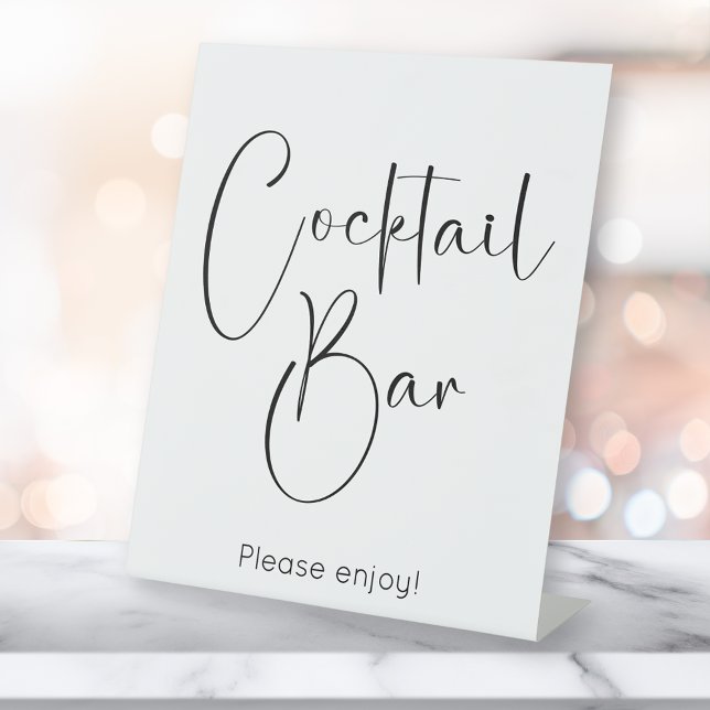Signe De Table Bar à cocktails à Script moderne (Créateur téléchargé)