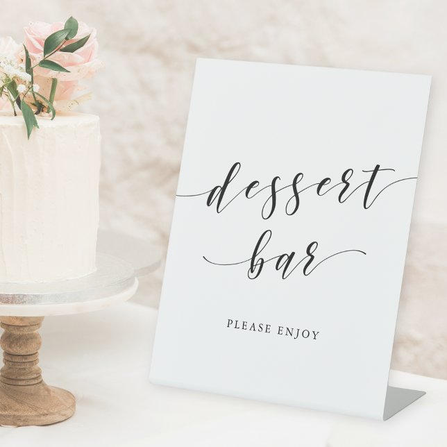 Signe De Table Bar à desserts de mariage de calligraphie moderne (Créateur téléchargé)