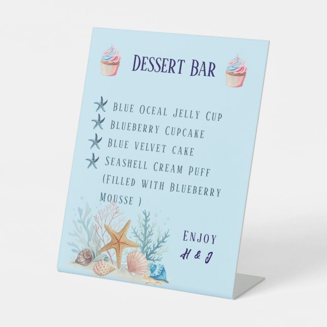 Signe De Table Bar à desserts de mariage sur le thème de l'amour  (Recto)