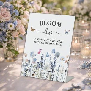 Signe De Table Bar à fleurs ou bar à fleurs Campanules Mariage