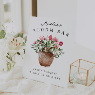 Signe De Table Bar à Fleurs Personnalisé pour Enterrement de Vie