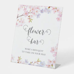Signe De Table Bar à fleurs pour Baby Shower Fleur de Cerisier en