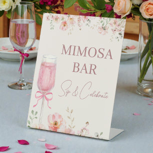 Signe De Table Bar à Mimosa Fleur d'Amour pour la Mariée