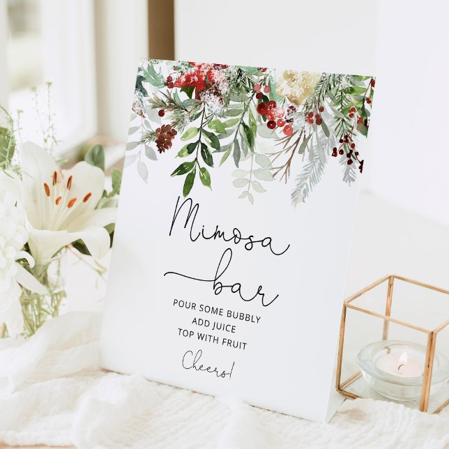 Signe De Table Bar à mimosa pour la douche de mariée Evergreen (Créateur téléchargé)