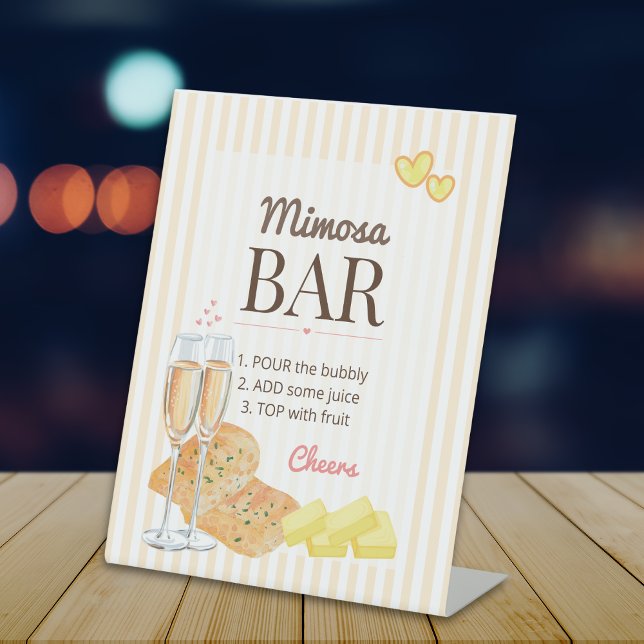 Signe De Table Bar à Mimosa pour Mariage Beurre Ensemble (Créateur téléchargé)