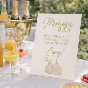 Signe De Table Bar à Mimosa pour une Baby Shower "Sage Green Perf