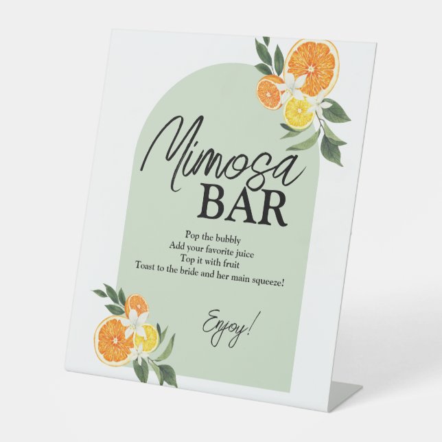 Signe De Table Bar à Mimosa pour une douche de mariée au Main Squ (Recto)