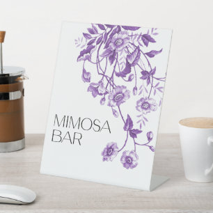 Signe De Table Bar à Mimosa Toile Floral pour Enterrement de Vie
