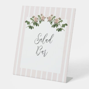 Signe De Table Bar à salade romantique Mariage rose doux