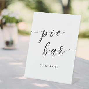 Signe De Table Bar à tartes de mariage en calligraphie moderne