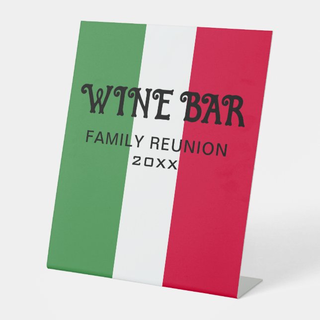 Signe De Table Bar à vin italien personnalisé  (Recto)