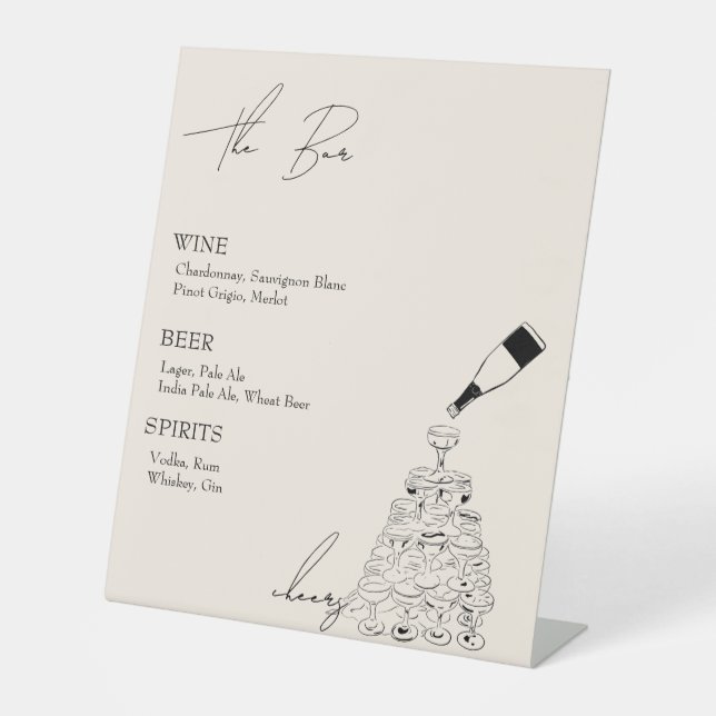 Signe De Table Bar avec tour de Champagne (Recto)