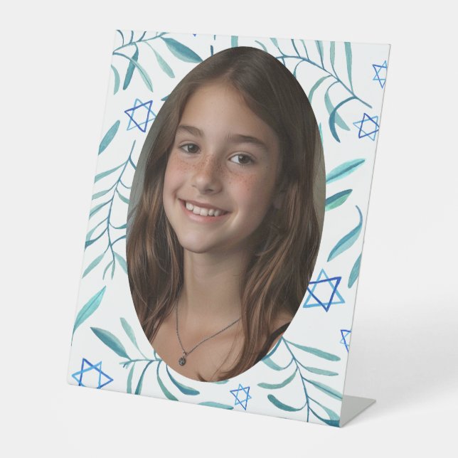 Signe De Table Bar Bat mitzvah Mariage juif Botaniques Personnali (Recto)