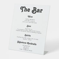 Bar-Boissons Chic Retro Vintage Wedding Menu