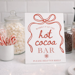 Signe De Table Bar de chocolat chaud, enseigne de fête d'hiver