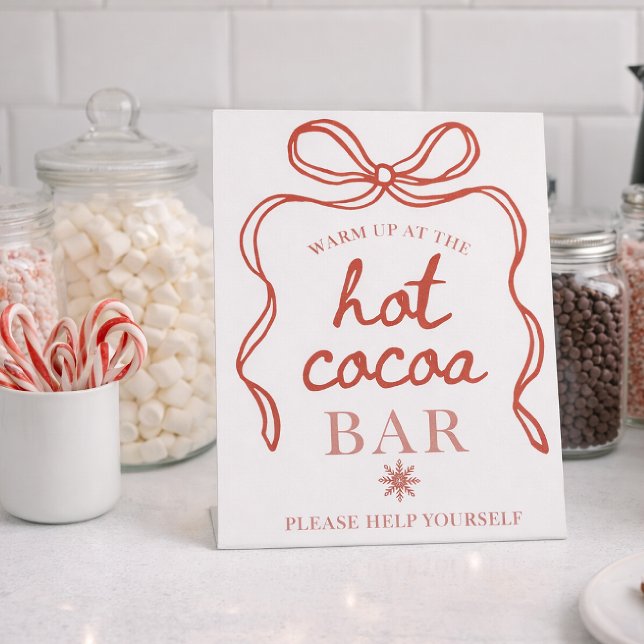 Signe De Table Bar de chocolat chaud, enseigne de fête d'hiver (Créateur téléchargé)