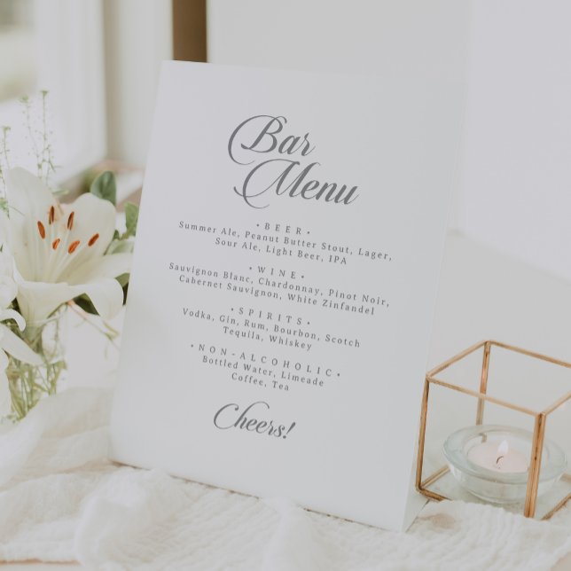 Signe De Table Bar de mariage à la calligraphie chic classique (Créateur téléchargé)