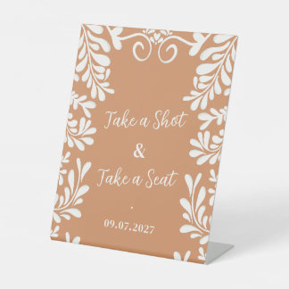 Signe De Table Bar de mariage Talavera Take A Shot & Take A Seat