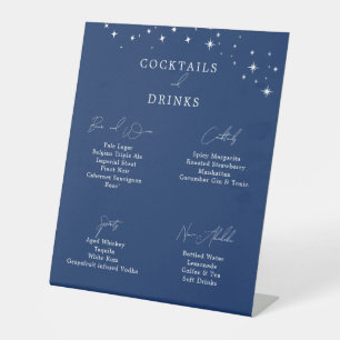 Signe De Table Bar élégant céleste de boissons de mariage bleu ma