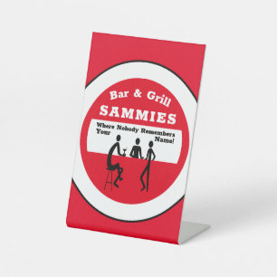 Signe De Table Bar Et Grill Rouge Typographie Bar Design