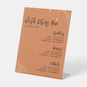 Signe De Table Bar Fête des mariées orange Halloween