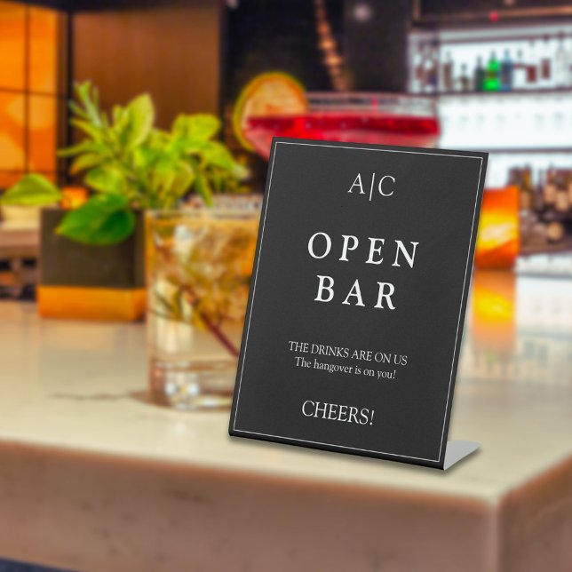 Signe De Table Bar Mariage élégant et élégant (Créateur téléchargé)