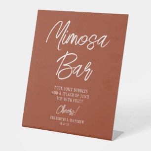 Signe De Table Bar Mimosa Chefs Script Moderne Cuivre