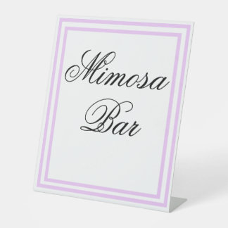 Signe De Table Bar Mimosa Violet Clair Élégant Minimaliste