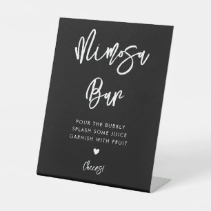 Signe De Table Bar moderne contemporain noir Mimosa