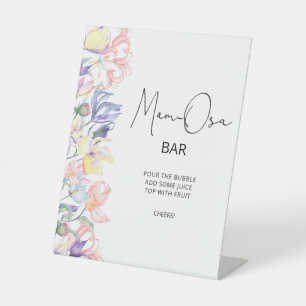 Signe De Table Bar Mom-osa avec petites fleurs sauvages pour baby