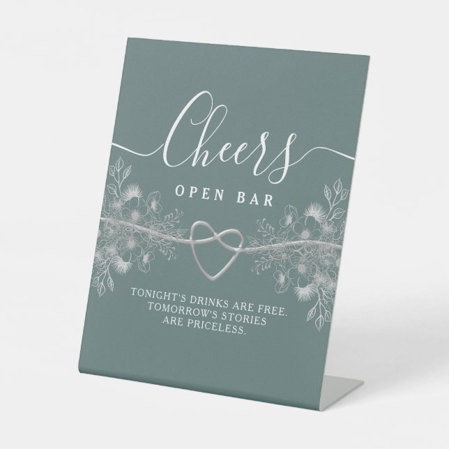 Signe De Table Bar ouvert avec félicitations (Recto)