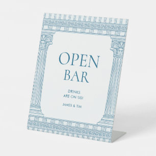 Signe De Table Bar ouvert avec station de boissons thème temple b