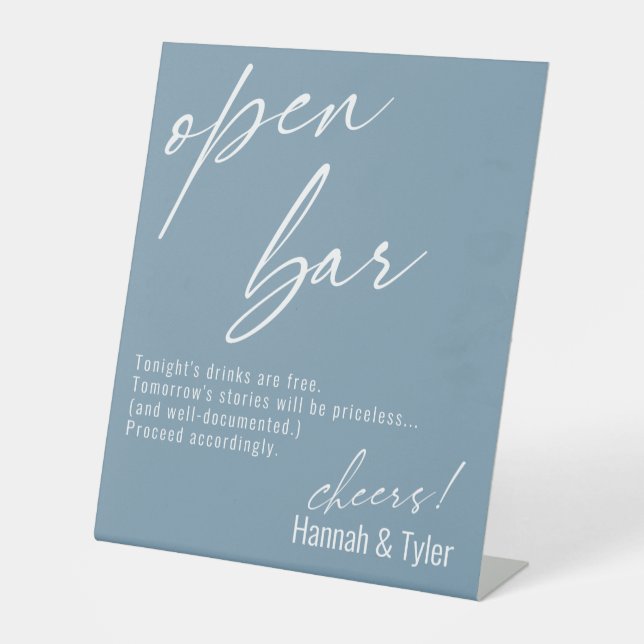 Signe De Table Bar Ouvert Contemporain avec Écriture Manuscrite D (Recto)