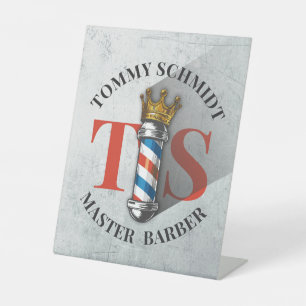 Signe De Table Barber Hair Shop King Crown Barber Pole Hair Salon