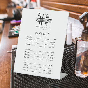 Signe De Table Barber shop professionnel salon liste de prix
