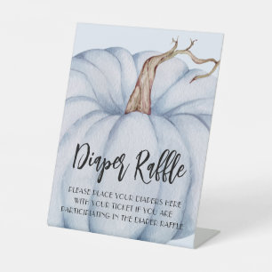 Signe De Table Barre de Baby shower Citrouille bleu